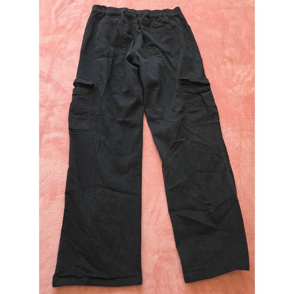 LEPUNUO Women's Elastic Waist Black Cargo Pants Size M - Picture 8 of 8
